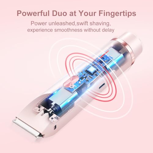 Pink 2-in-1 Bikini Trimmer for Women - IPX7 Waterproof Electric Razor