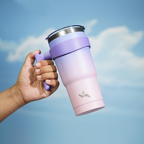 Konokyo 20 oz Insulated Tumbler with Handle & Straw | BPA-Free Pastel Sunset