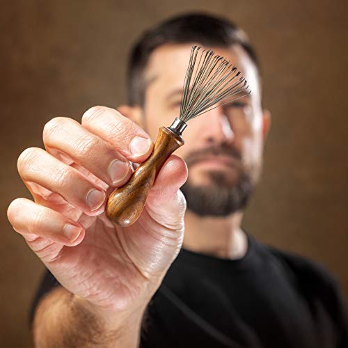 Handmade Beard & Hair Brush Cleaner with Rosewood & Stainless Steel - Long Rake