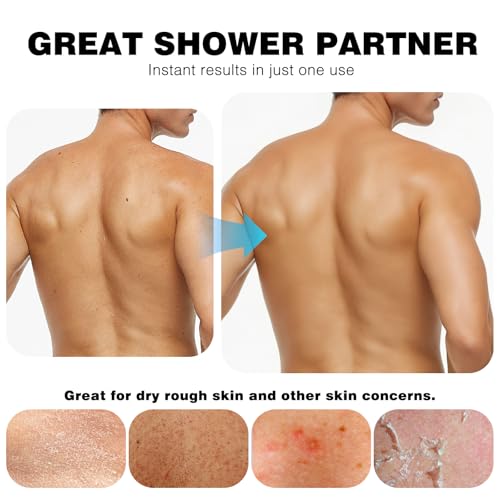 Back Scrubber for Shower - Dual-Sided Exfoliating Body Wash Strap with Handles, 2 Pack