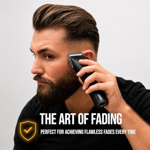 Novah¢ç Professional Hair Clippers for Men, Professional Barber Clippers and Trimmer Set, Mens Cordless Hair Clipper for Barbers Haircut Kit Fade