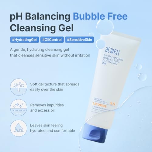 ACWELL pH Balancing Bubble-Free Hydrating Facial Cleanser with Hyaluronic Acid