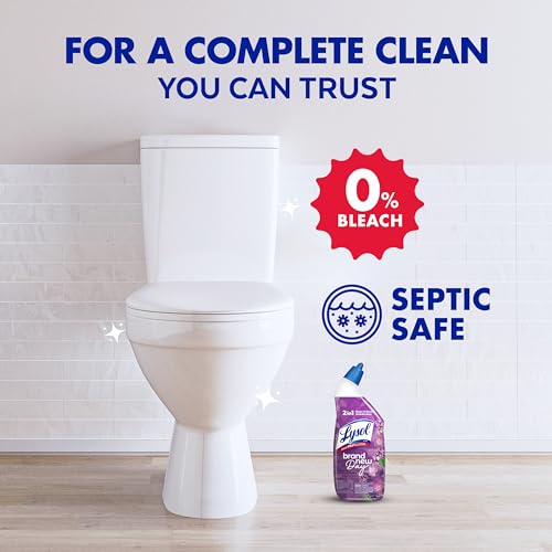 Lysol Lavender Toilet Bowl Cleaner Gel - Disinfecting & Septic Safe, 24 oz (Pack of 4)