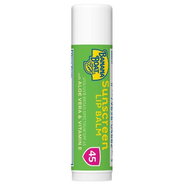 Banana Boat Aloe Vera Sunscreen Lip Balm SPF 45 - Pack of 6, 0.15 oz