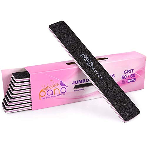 PANA Jumbo Double-Sided Emery Nail File - 10pcs, Grit 60/60