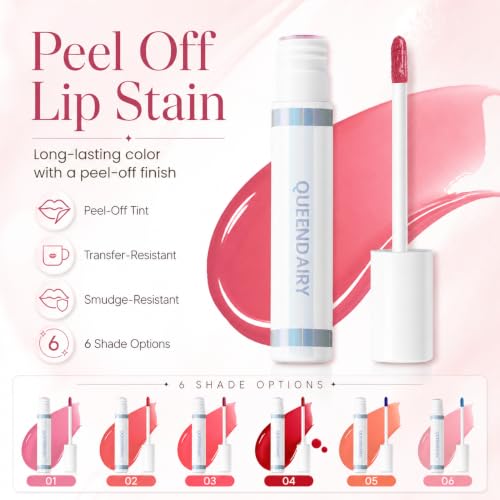 Peel Off Lip Stain - Long Lasting, Waterproof Lip Tint in 6 Shades