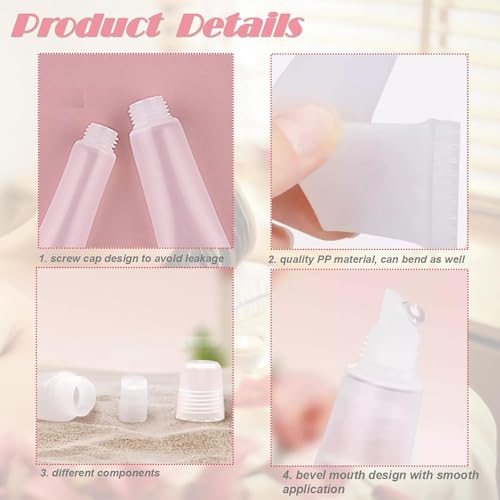 40 Pcs Clear Lip Gloss Tubes 15ML Refillable Cosmetic Containers for DIY Lip Balm & Travel