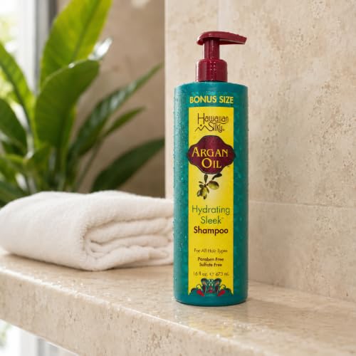 Hawaiian Silky Argan Oil Hydrating Sleek Shampoo, 16 fl oz