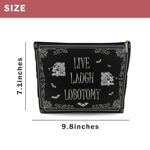 Lyiibb Gothic Makeup Bag - Dark Humor Cosmetic Pouch for Women, Halloween & Birthday Gift
