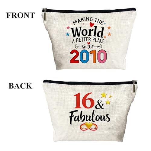 Personalized Sweet 16 Makeup Bag - Waterproof Cosmetic Bag 2010