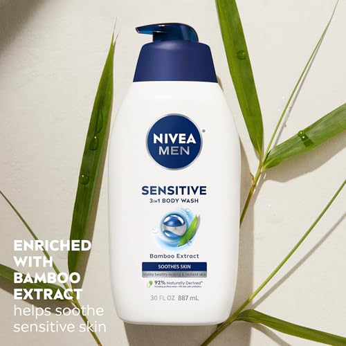 NIVEA MEN Sensitive Body Wash with Bamboo Extract, 30 Fl Oz