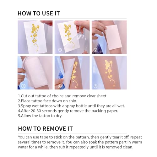 FT-Gold Face Stickers 12 Sheets Glitter Freckle Tattoos for Women – Gold Glitter Face Tattoos (638)