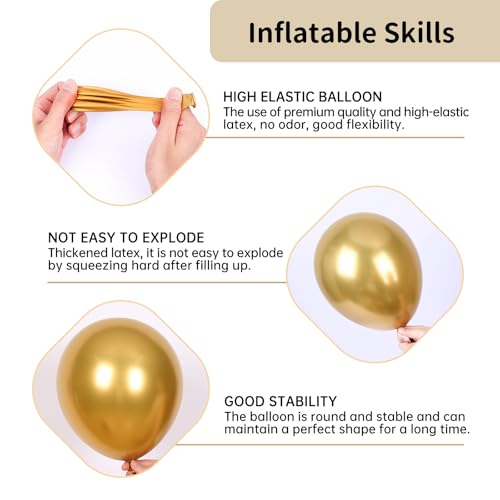 Green and Gold Balloon Garland Arch Kit - 140pcs Latex Balloons