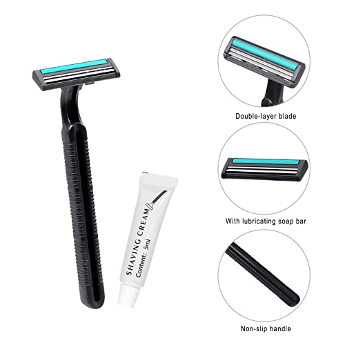Lomgwumy Disposable Razors Bulk Pack 30 with Knife Cap, Double Blade Men Shaving