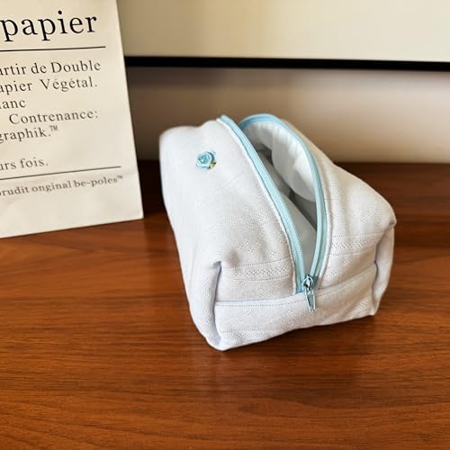 Handmade Quilted Cotton Makeup Bag for Women - Cute Cosmetic Pouch,