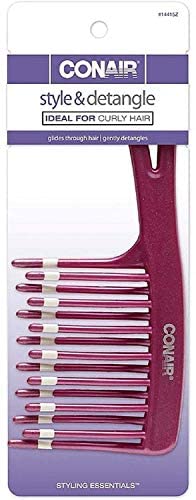 Conair Detangling Comb Pack of 3 – Wide-Tooth Hair Styling Comb for Thick, Curly Hair
