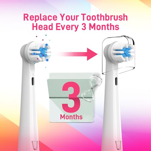 DenSecc Purple and White Replacement Brush Heads for Kids Electric Toothbrush 10 Pack