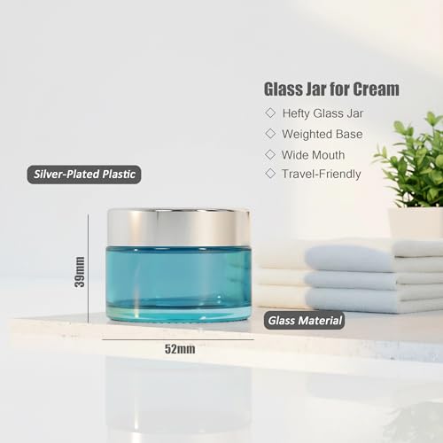 Seafulee 1 oz Colored Glass Travel Jars with Lids - 12 Pack