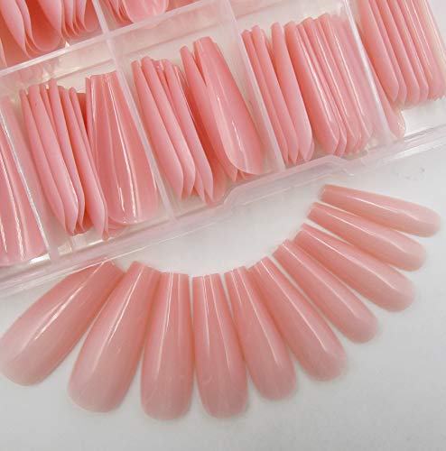 100pc Nude Coffin Press on Nails - Ballerina Acrylic Tips