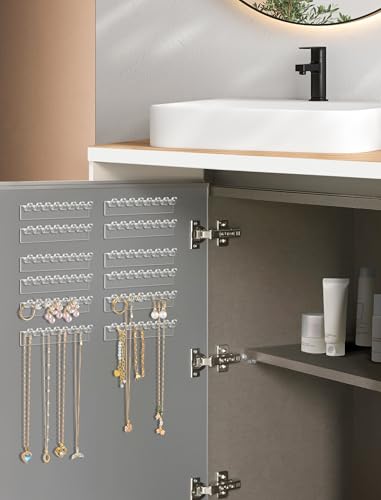 NiHome 12-Pack Wall-Mounted Jewelry Organizer with 96 Hooks