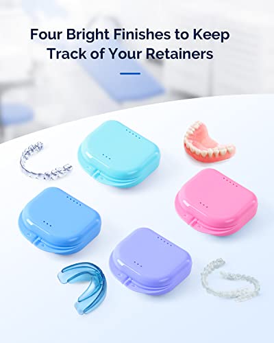 JMU Orthodontic Retainer Case with Vent Holes - 4 Pack