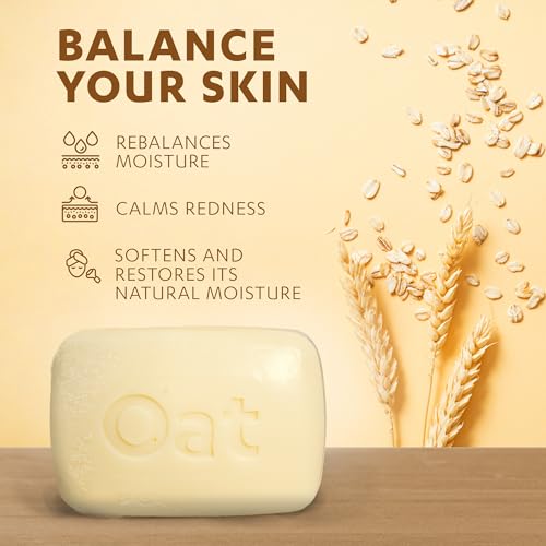 Grisi Natural Oatmeal Balancing Bar Soap - Gentle Face & Body Wash, 6-Pack
