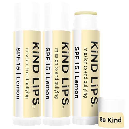 Kind Lips Organic Lip Balm SPF 15 - Natural Mineral Sun Protection, 3 Pack
