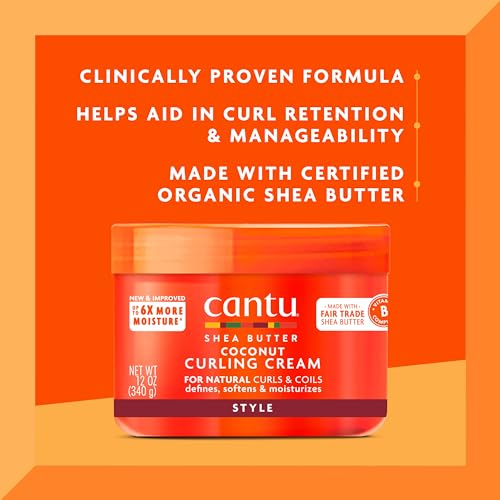 Cantu Coconut Curling Cream 12oz - Pack of 10 Shea Butter Formula
