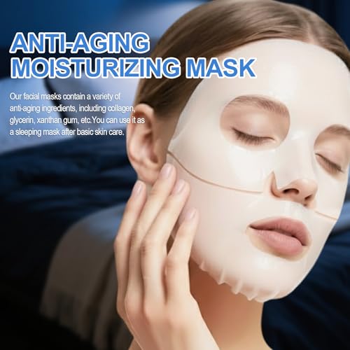 Collagen Facial Masks Set - 5 Hydrating Sheet Masks for All Skin Types
