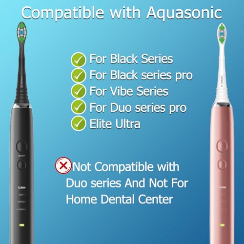 Zekuavi Compatible Toothbrush Heads for AquaSonic - 16 Pack (8White8Black)