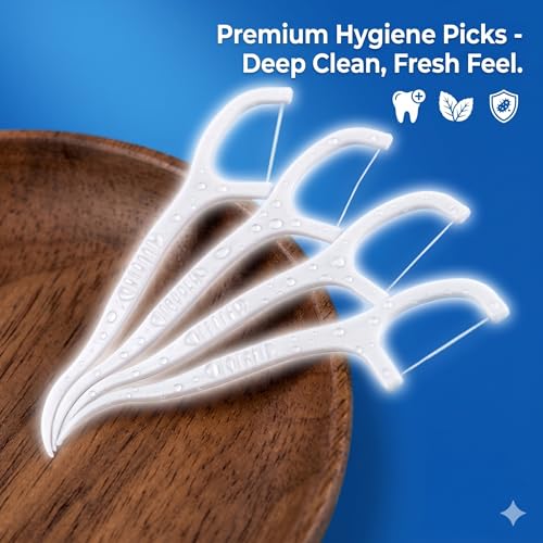 Vastique Unflavored Dental Floss Picks 500 Count for Sensitive Gums