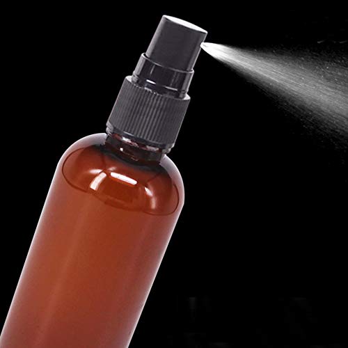12 Pack 3.3 oz Amber Plastic Fine Mist Spray Bottles for Essential Oils