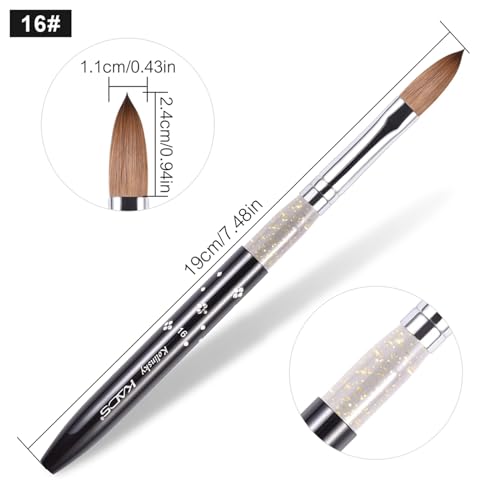 KADS Kolinsky Sable Acrylic Nail Brush Set - 5pcs, Size 16#