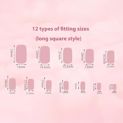 Pink 8 Pcs French Tip Press-On Nails Short Square Fake Nails with Pearls & Bows for Women