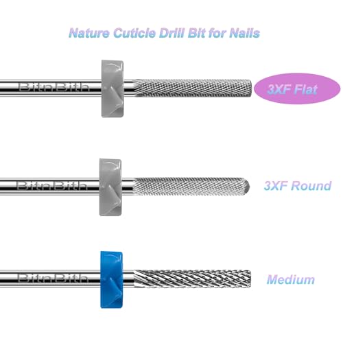 BitnBith 3XF Flat Nail Drill Bit for Natural Nail Care, Dead Skin Removal