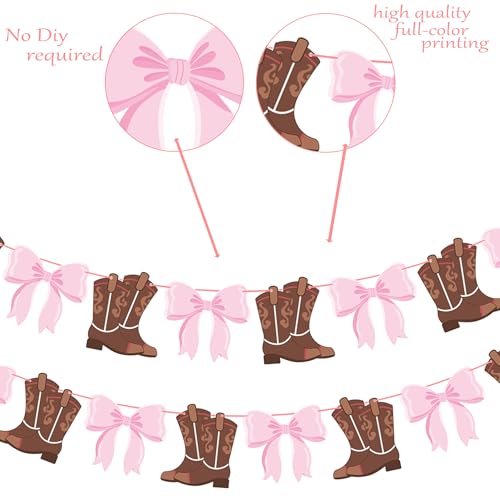 Boots or Bows Gender Reveal Banner - 2PCS Western Party Decor