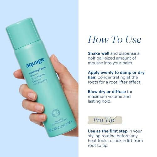Aquage Volume Mousse & Hair Foam - 2 oz for Fine Hair, Sulfate-Free