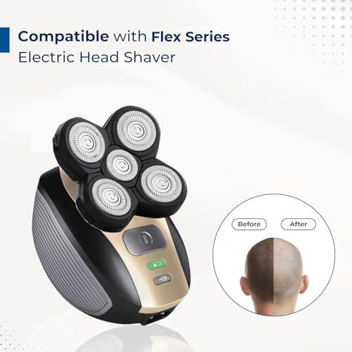 DREBIG 5-Head Shaver Replacement Blades for Bald Men, 2-Pack