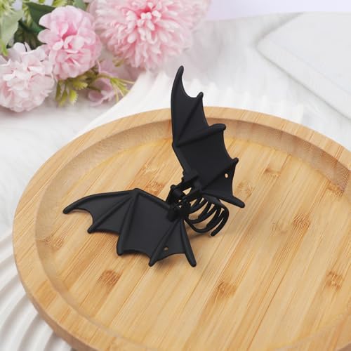 Halloween Bat Hair Clips - Matte Black Gothic Claw Barrettes