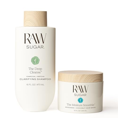 Raw Sugar Deep Cleanse Shampoo & Moisture Smoothie Mask Duo - Vegan, Color-Friendly