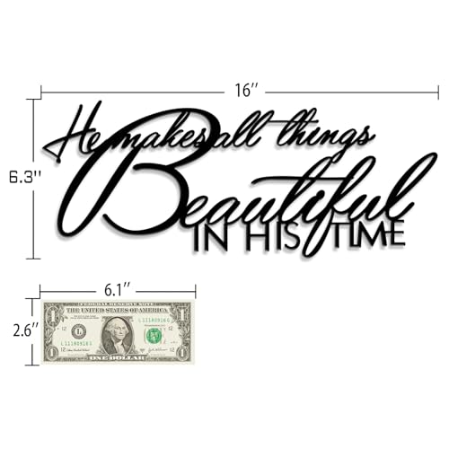 Inspirational Metal Wall Art Sign - Positive Quote Decor 16x6.3