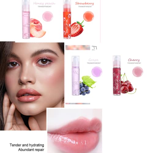 4-Pack Fruit-Flavored Lip Gloss Set - Moisturizing Roller Ball