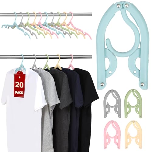 20 Pack Portable Travel Hangers - Compact, Foldable & Durable
