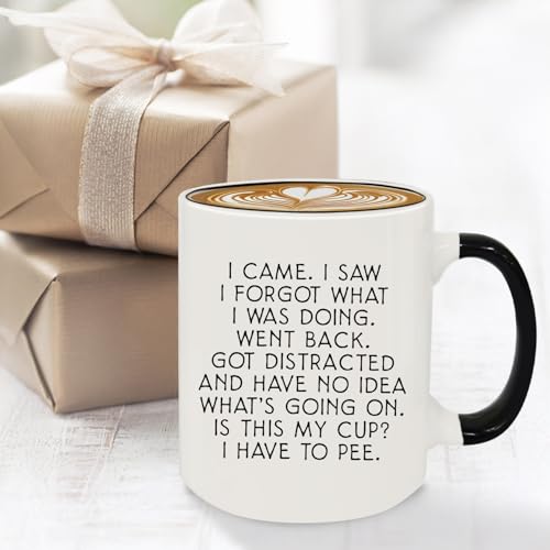 Funny 12oz Ceramic Coffee Mug - I Came I Saw I Forgot Gift