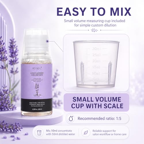 ACTROL Lash Shampoo Concentrate – 60ml Refill for 12 Eyelash Foam Cleansers