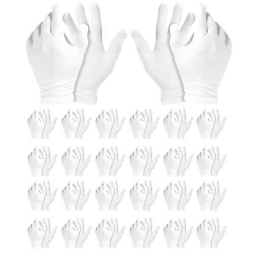 Winterlace White Cotton Gloves for Eczema & Dry Skin - 24 Pair Bulk Pack