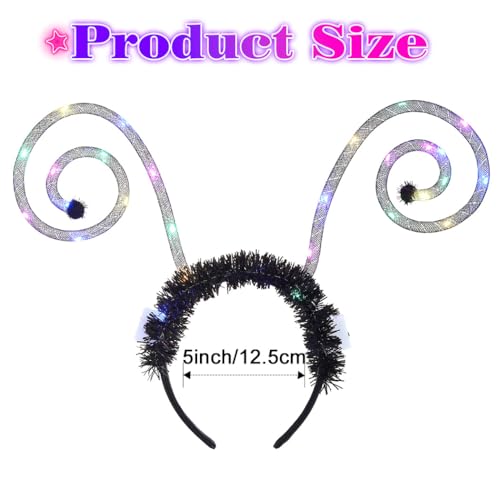 Zoestar Light Up Butterfly Antenna Headband - LED Party Costume Accessory