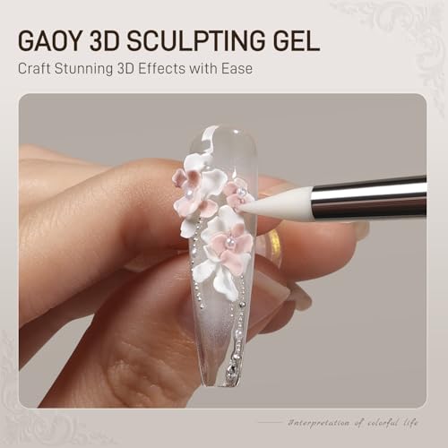 GAOY White 3D Sculpting Gel for Nail Art 15g – Strong, Non-Sticky 3D Nail Gel