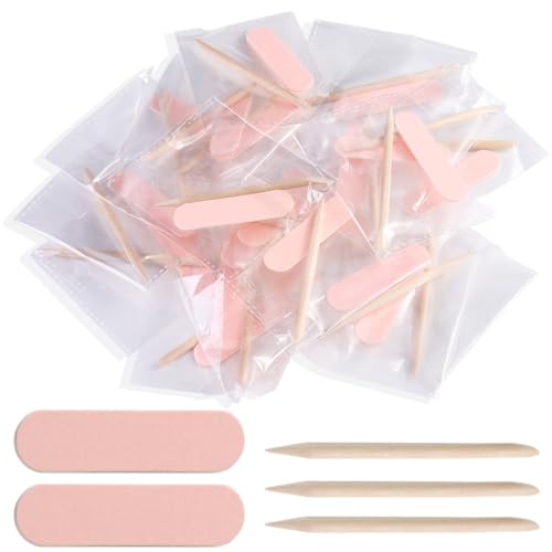 Mini Nail File and Orange Stick Set for Press On Nails - 20PCS
