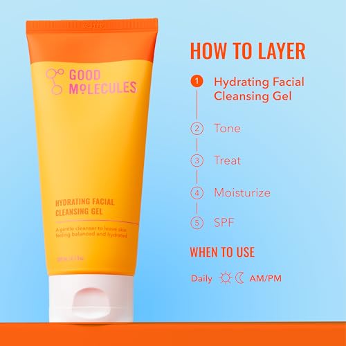 Good Molecules Hydrating Facial Cleansing Gel - Gentle Face Wash 6.7 oz